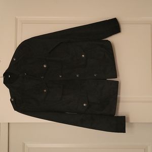 Black military style suede blazer